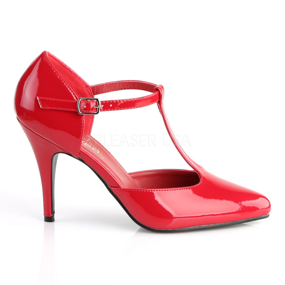 Pointed Toe T-Strap High Heel Shoes - Picture 3 of 5
